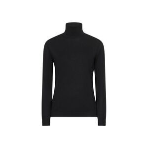 Blanca Vita Women Black Lightweight Virgin Wool Knit Turtleneck Sweater